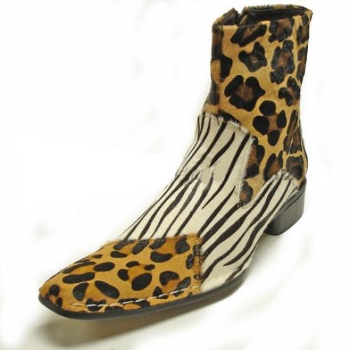 Fiesso Leopard Genuine Leather / Pony Hair Boots FI6677
